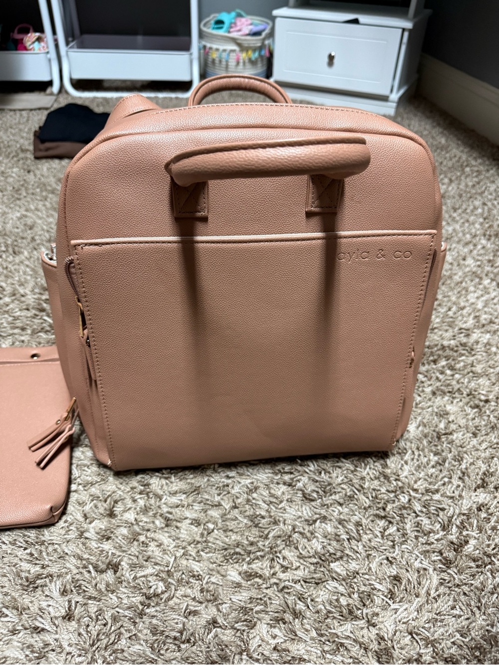 Ayla & Co Leather Backpack + Tote Diaper Bag